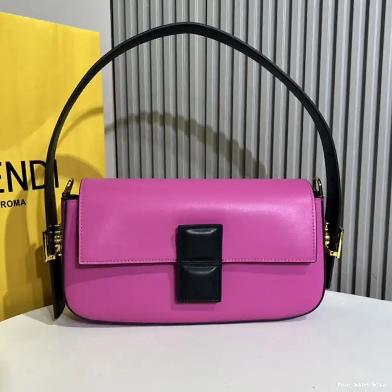 Nappa Twist In Bag Leather Fendi Baguette Medium Rose 0509
